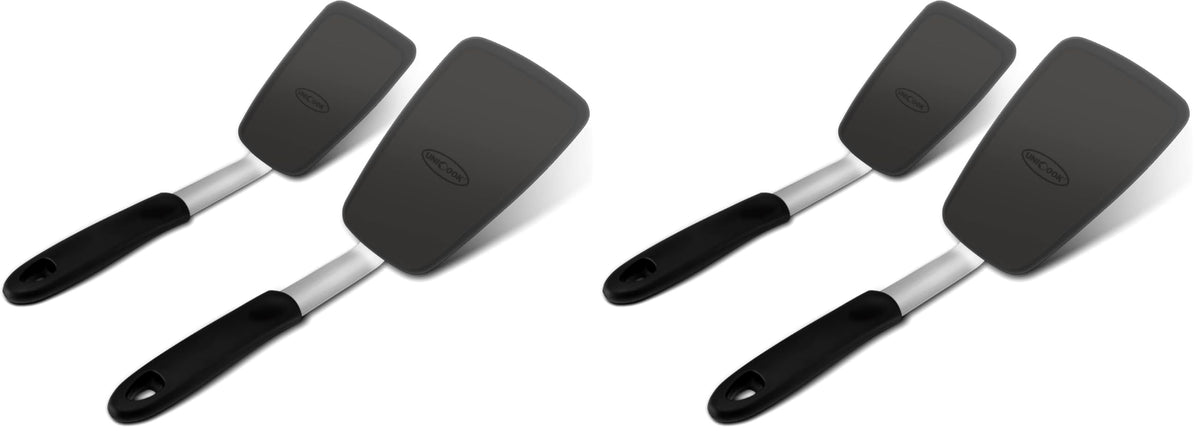Unicook 2 Pieces Flexible Silicone Spatula Set for Kitchen Use, Food Grade