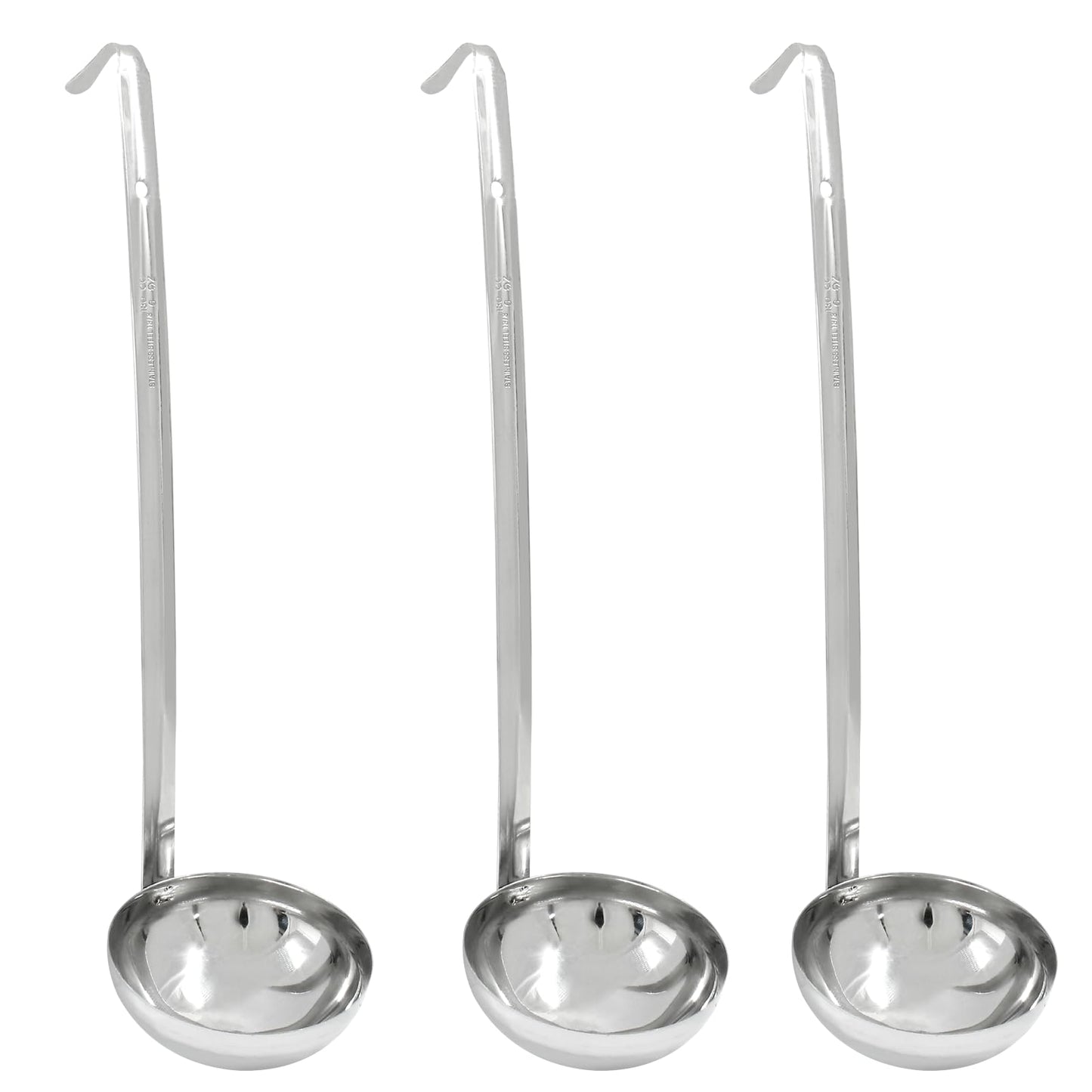 Piutouyar 3 Pcs 3 oz Soup Ladle Set with Long Hooked Handle