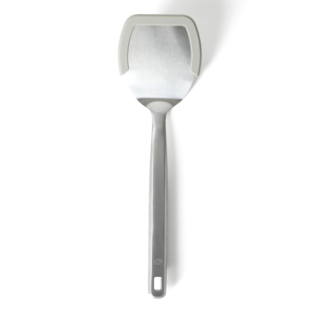 Calphalon Prime Solid Turner, Cooking Spatula, Kitchen Spatula, Stainless Steel Turner with Taupe Silicone Head High-Heat Resistant for Nonstick Cookware, Ergonomic Handle for Easy Turning