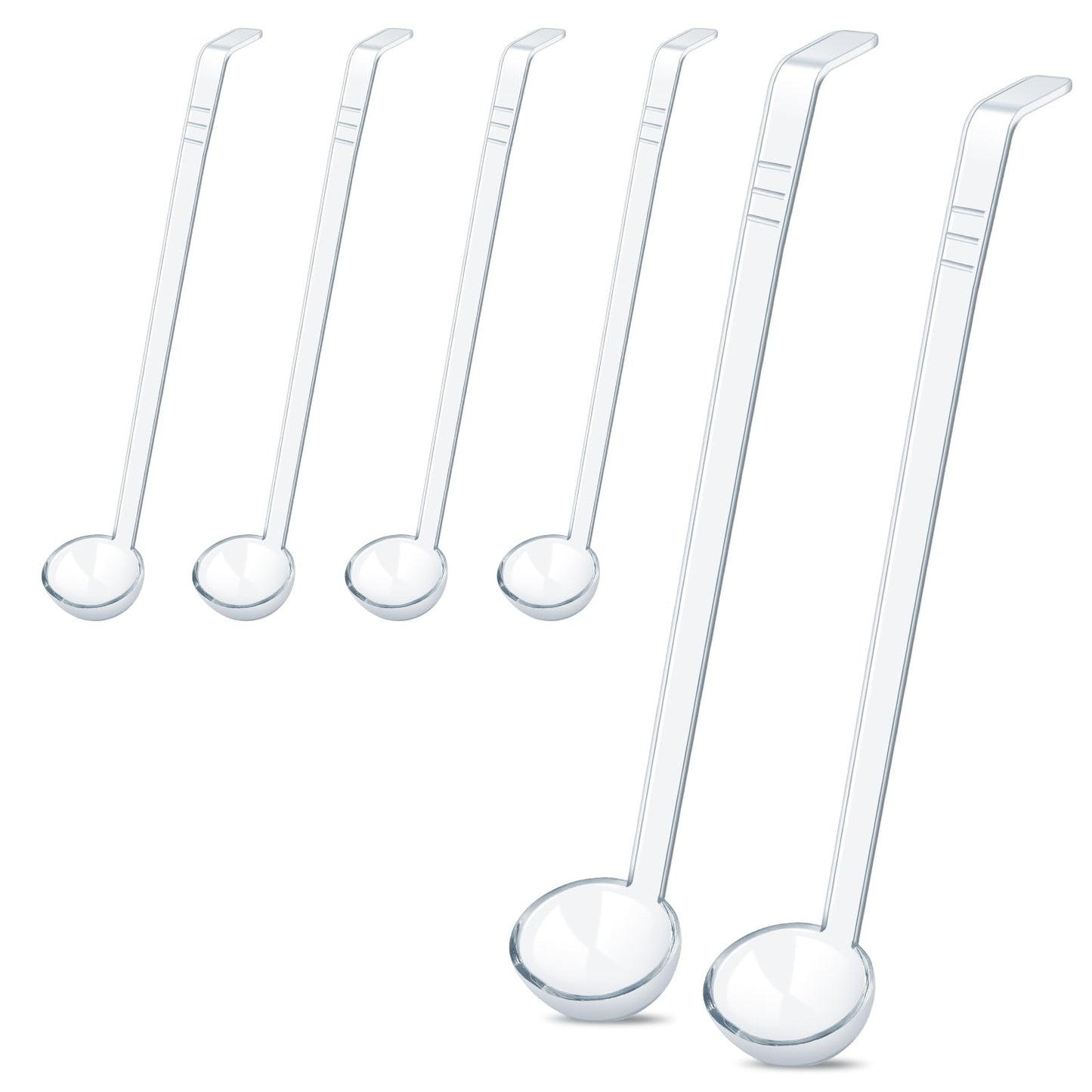 6 Pcs 1 Oz Small Ladle 7.87 Inches Mini Ladles for Serving Sauce, Soup, Dressing, Punch Bowl, Gravy, Cocktail, Fruit Juices – Clear Plastic Long Handle Ladles for Parties