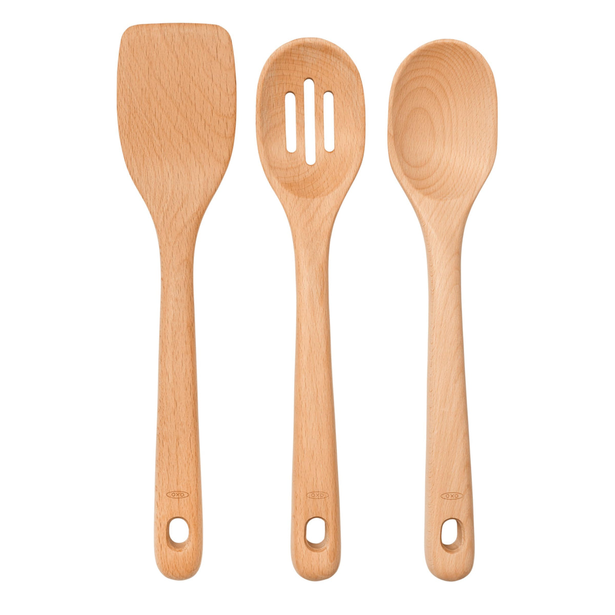 OXO Good Grips Wooden Utensil Set for Cooking, 3-Piece