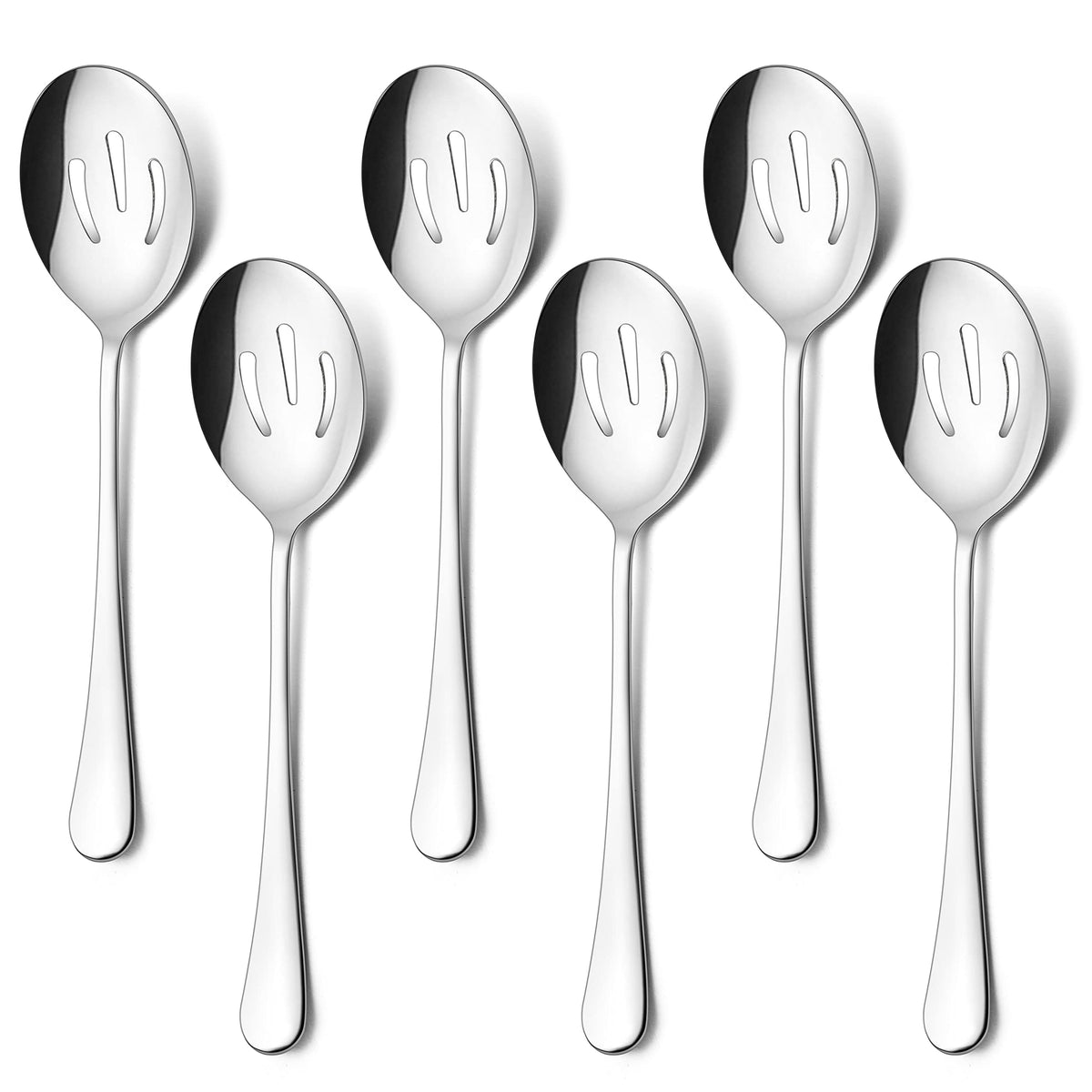 HaWare Serving Slotted Spoons X 6, 9.8 inches Large Size Buffet Spoon