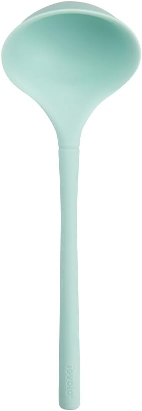 Tovolo Flex Core Small Silicone Ladle Aqua Seafoam Green Heat Safe Silicone Soup Ladle BPA Free, Dishwasher Safe Small Kitchen Ladle with Precision Pour Lip for Serving Sauces Soups Gravies