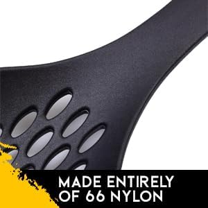Nylon Slotted Spoon – 12.2" Lightweight, BPA-Free, Heat-Resistant, Non-Scratch Kitchen Utensil – Made in Japan