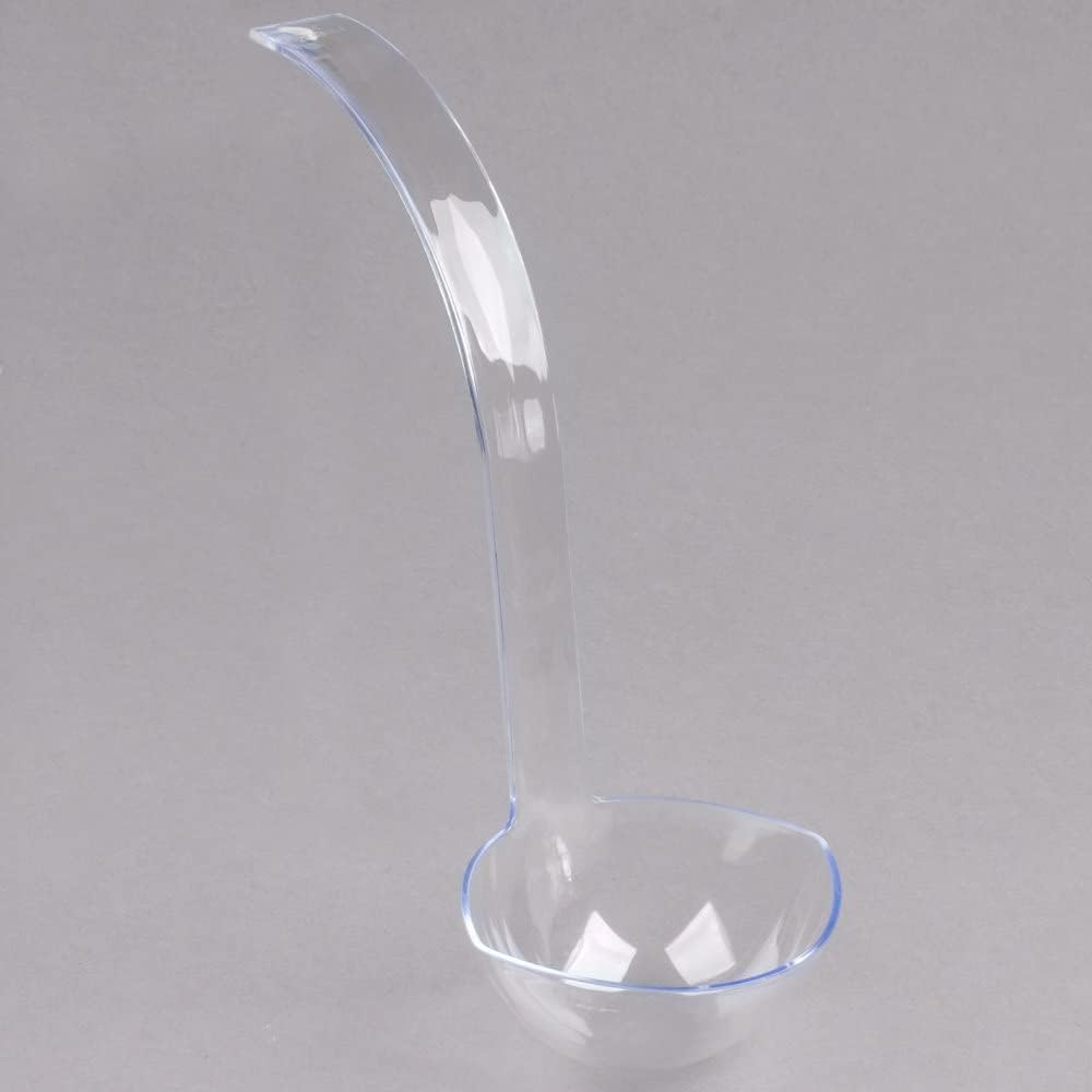 S.G 5oz Plastic Punch Ladle with Hanging Hole (13x4.25 Inches) – Clear Hard Plastic Soup Ladles for Serving & Cooking – Disposable Large Ladle Spoon for Clean Pouring of Punch, Gravy, Stews & Sauces