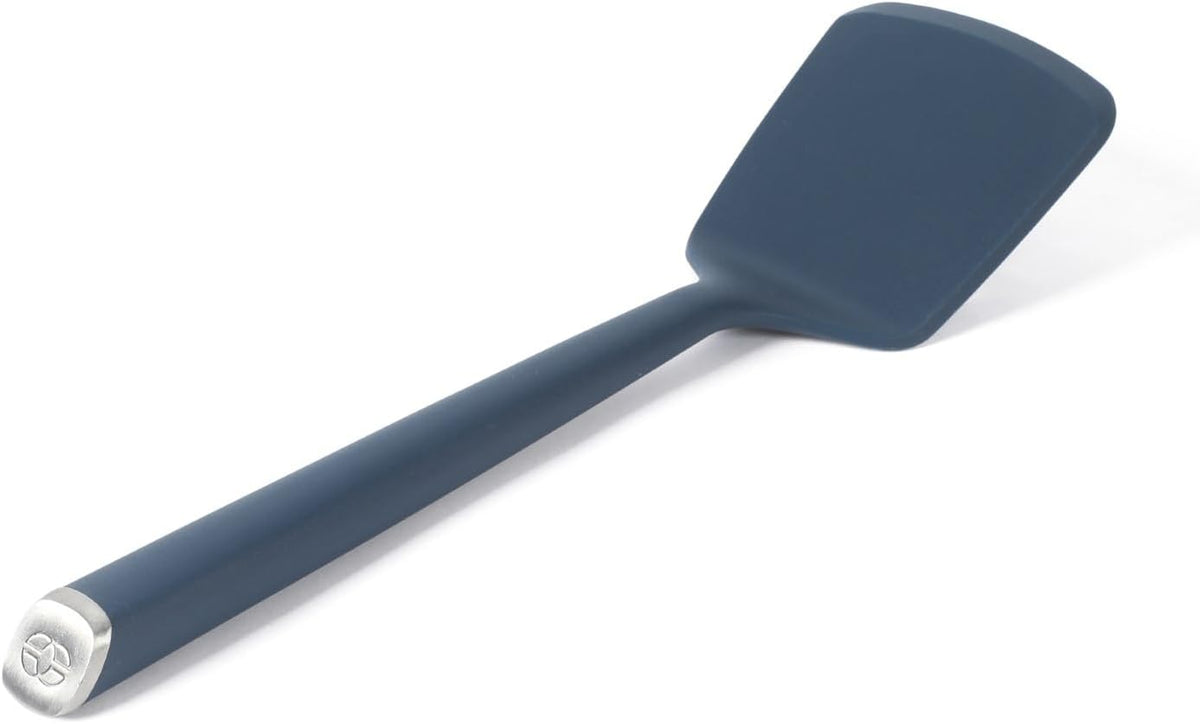 Calphalon Edge Silicone Turner, Flexible Silicone Cooking Spatula with Reinforced Core, Heat-Resistant Nonstick-Safe Turner for Flipping & Cooking, Navy