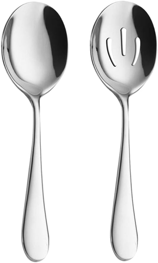 AOOSY 2 Pcs Stainless Steel Serving Utensil Set, Long Handle Serving Spoons