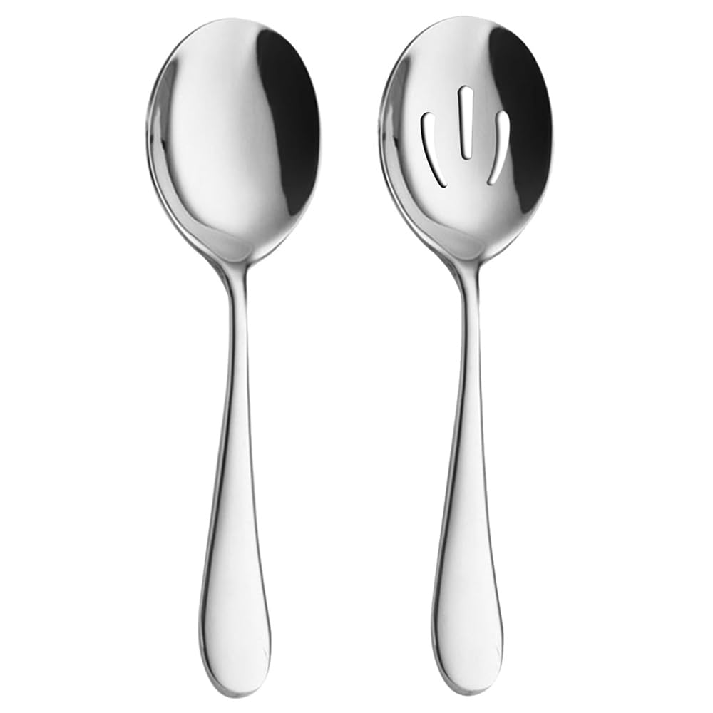 AOOSY 2 Pcs Stainless Steel Serving Utensil Set, Long Handle Serving Spoons