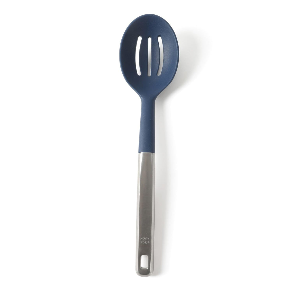 Calphalon Prime Slotted Spoon Skimmer, Stainless Steel Slotted Spoon, Straining Spoon with Taupe Silicone Head, Heat-Resistant Nonstick-Safe Kitchen Tool