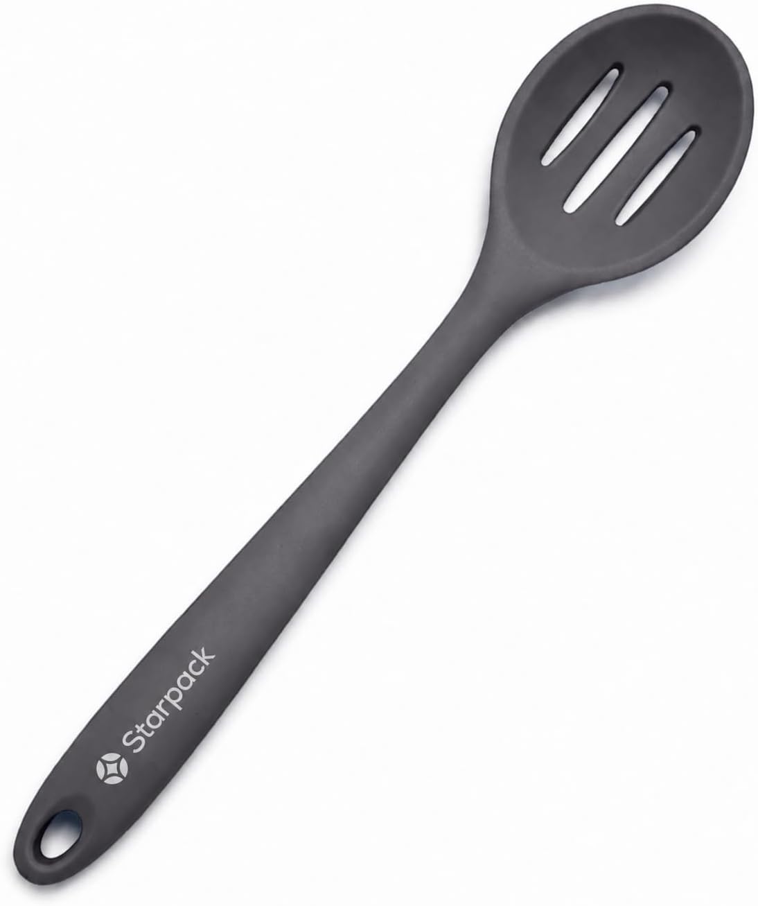 Starpack 'Let it Drain' Silicone Slotted Spoon(10.6 Inches) - Small Slotted Spoon for Cooking Heat Resistant to 600°F - Silicone Slotted Serving Spoons, Non Stick Slotted Cooking Spoon