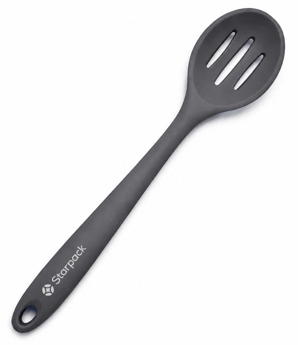Starpack 'Let it Drain' Silicone Slotted Spoon(10.6 Inches) - Small Slotted Spoon for Cooking Heat Resistant to 600°F - Silicone Slotted Serving Spoons, Non Stick Slotted Cooking Spoon