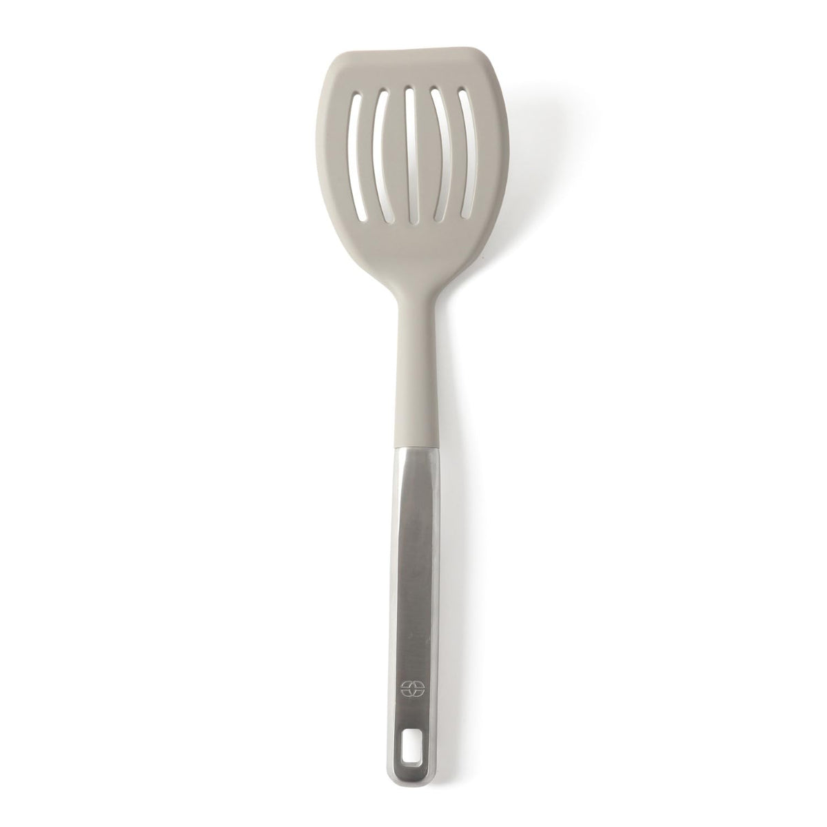 Calphalon Prime Solid Turner, Cooking Spatula, Kitchen Spatula, Stainless Steel Turner with Taupe Silicone Head High-Heat Resistant for Nonstick Cookware, Ergonomic Handle for Easy Turning