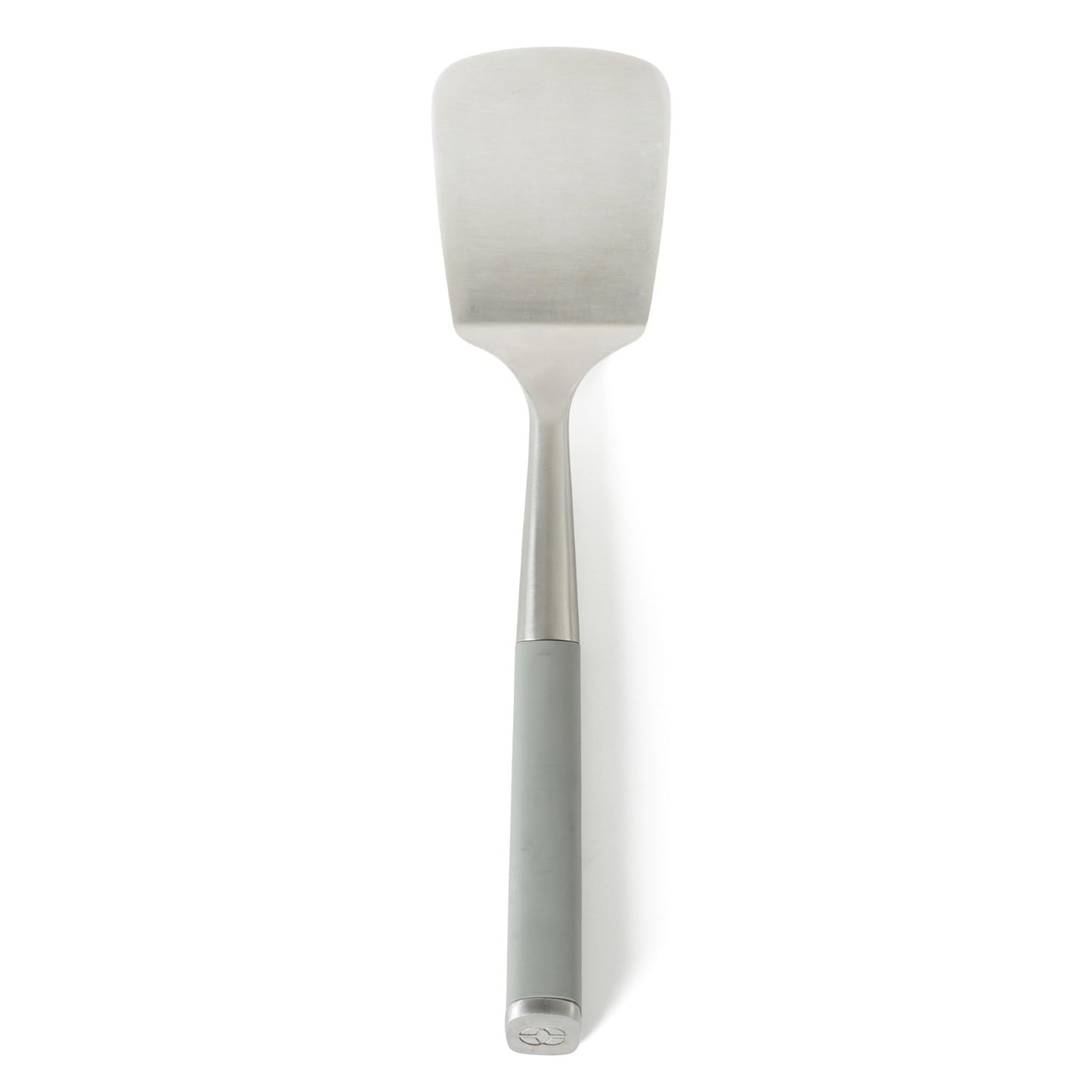 Calphalon Prime Solid Turner, Cooking Spatula, Kitchen Spatula, Stainless Steel Turner with Taupe Silicone Head High-Heat Resistant for Nonstick Cookware, Ergonomic Handle for Easy Turning