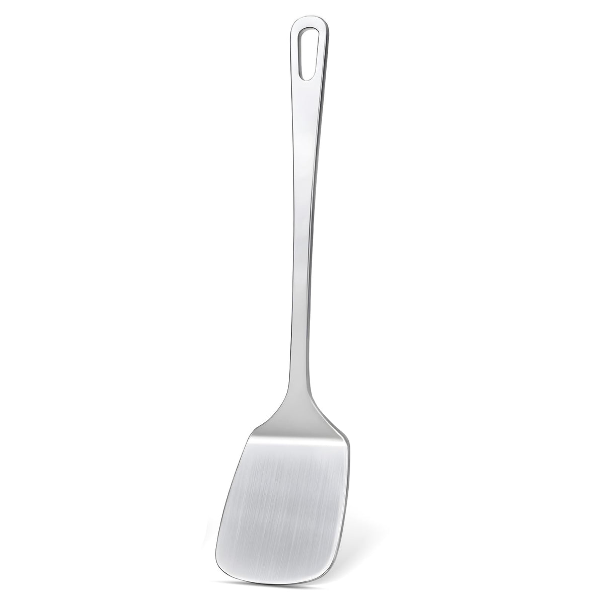 2 Pcs Stainless Steel Spatulas Set, Metal Spatula Solid & Slotted Turner, Heavy Duty Sturdy Spatula for Kitchen Use, High Heat Resistant Cooking Utensils for Fish Eggs Pancakes, Easy to Clean, Silver