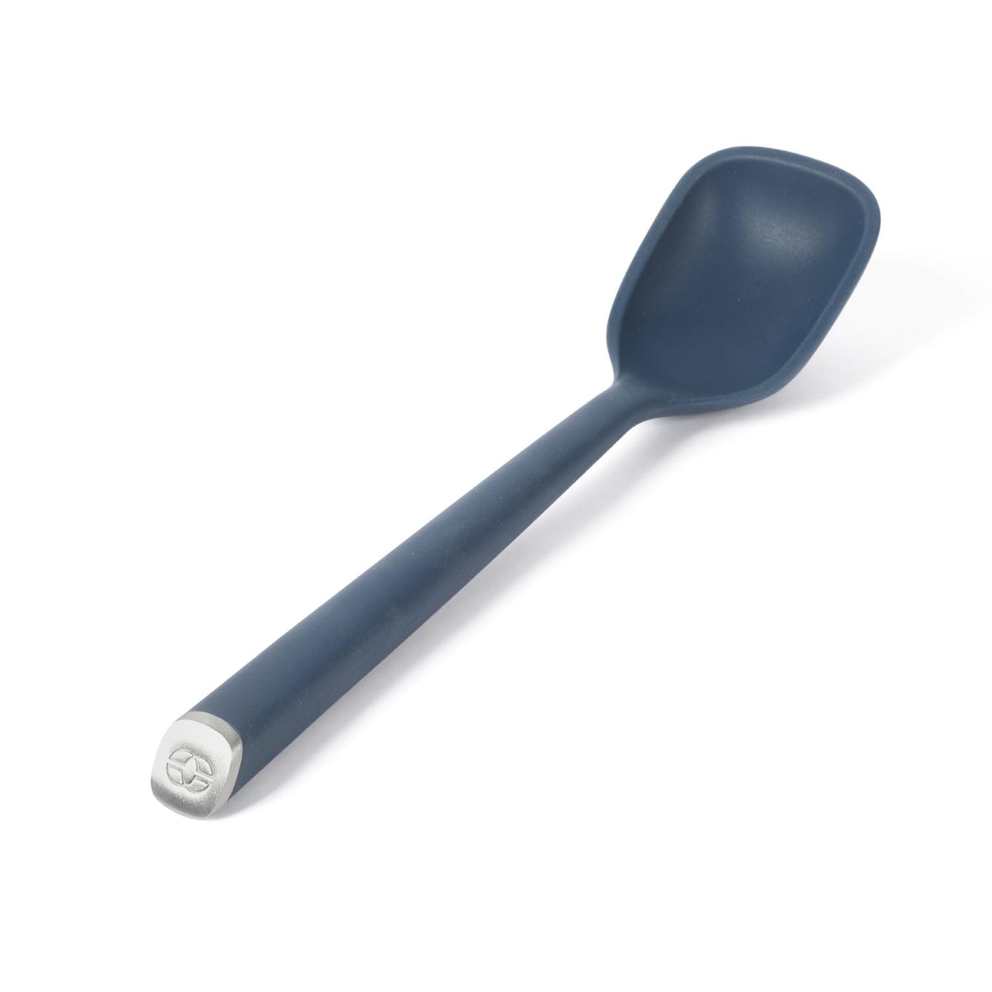 Calphalon Edge Silicone Slotted Spoon/Skimmer, Flexible Heat-Resistant Kitchen Strainer Spoon for Cooking, Frying, Skimming & Serving, Nonstick Safe, Navy Blue