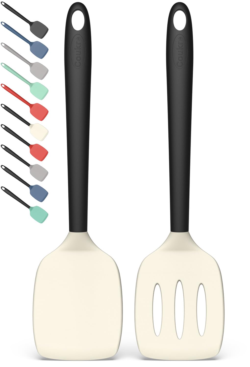 Coukre 2 Pack Silicone Spatula Set,High Heat Resistant, BPA-Free