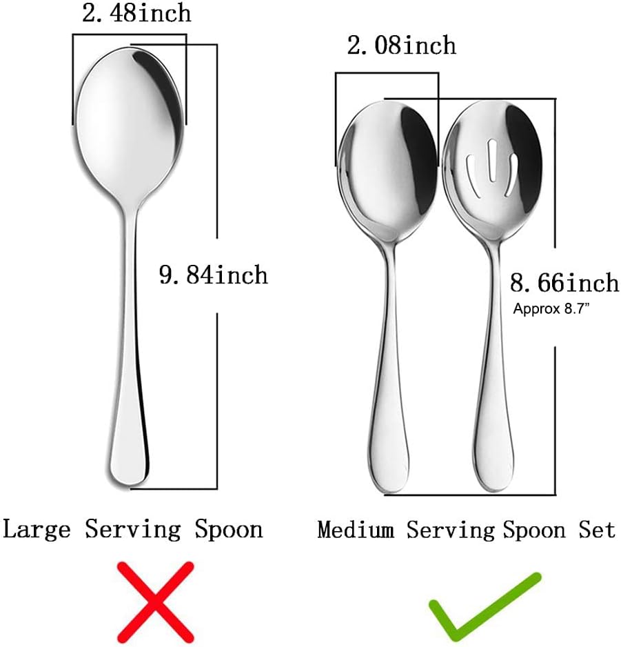 AOOSY 2 Pcs Stainless Steel Serving Utensil Set, Long Handle Serving Spoons