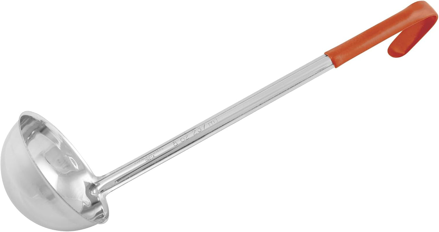 Winco 4 oz Red One Piece Stainless Steel Ladle