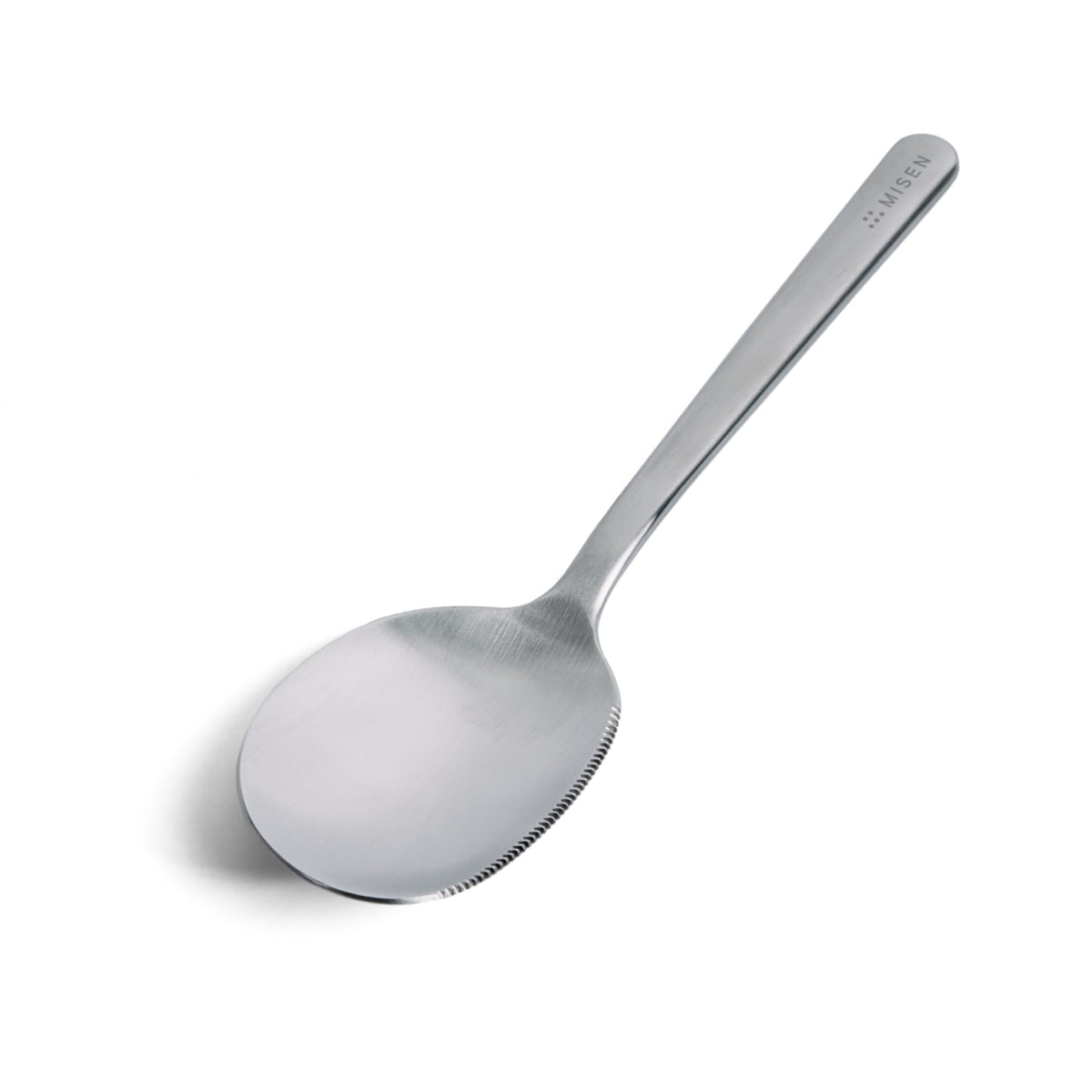 Misen Slotted Chef Spoon – Stainless Steel Draining and Serving Spoon for Pasta Vegetables Poached Eggs Fried Foods Meatballs Braises and Everyday Cooking and Kitchen Prep