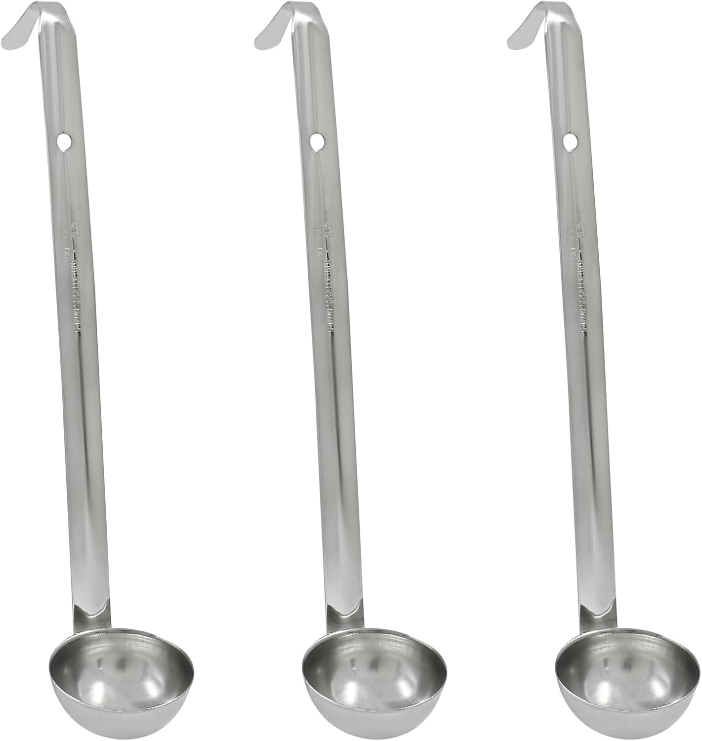 Piutouyar 3 Pcs 3 oz Soup Ladle Set with Long Hooked Handle