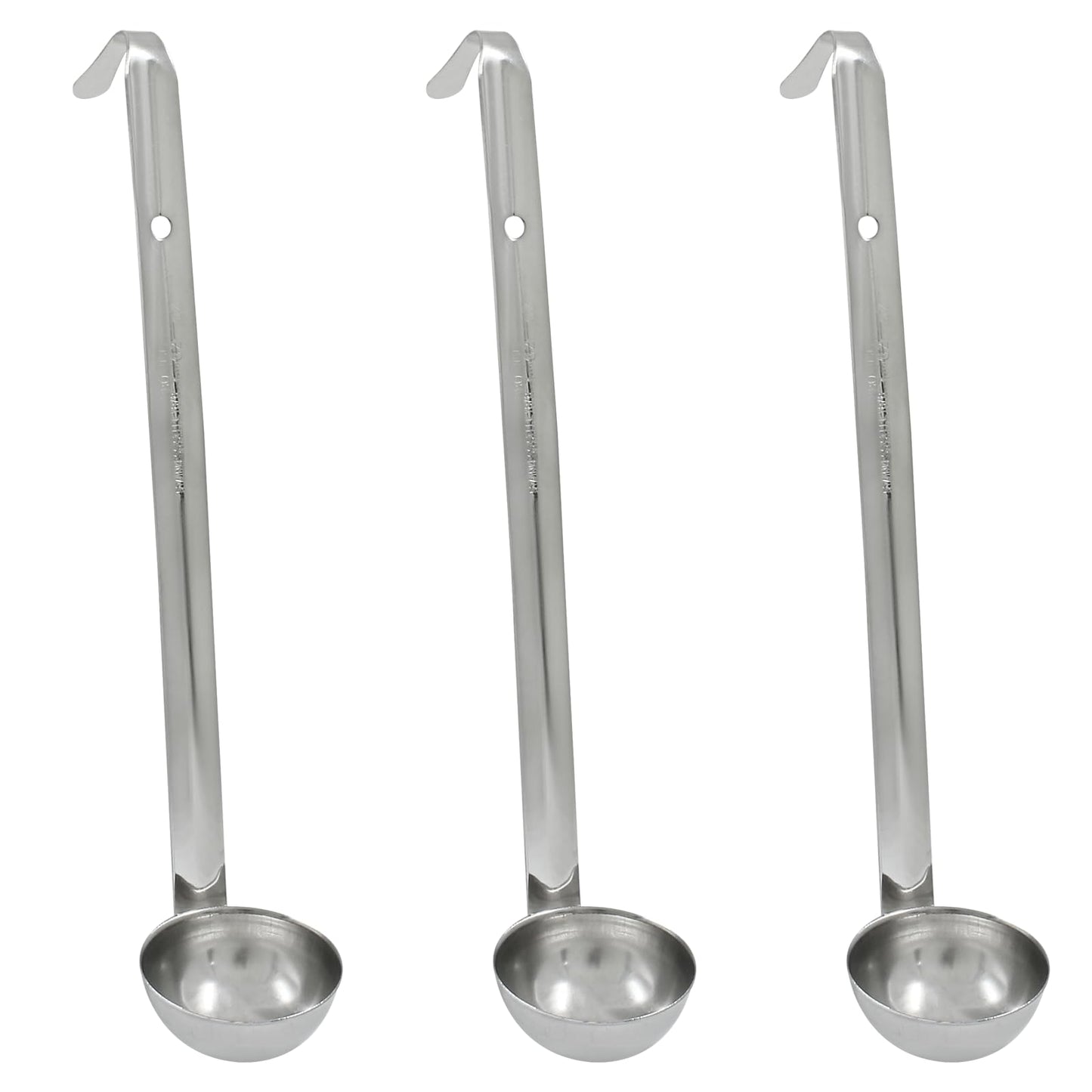Piutouyar 3 Pcs 3 oz Soup Ladle Set with Long Hooked Handle
