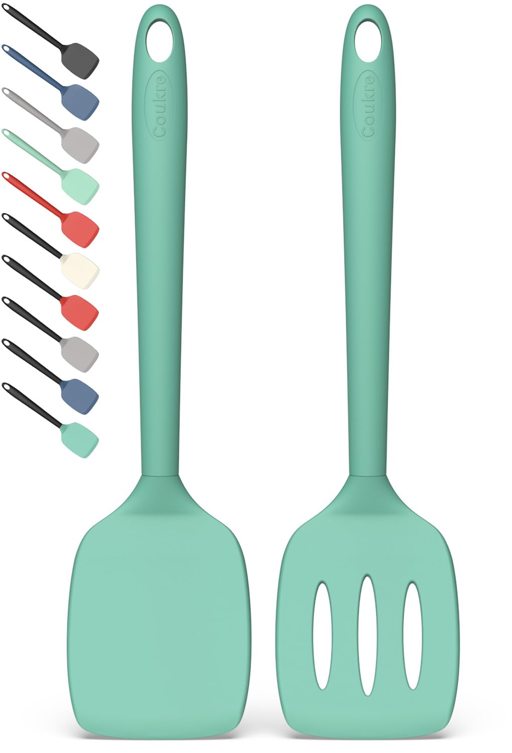 Coukre 2 Pack Silicone Spatula Set,High Heat Resistant, BPA-Free