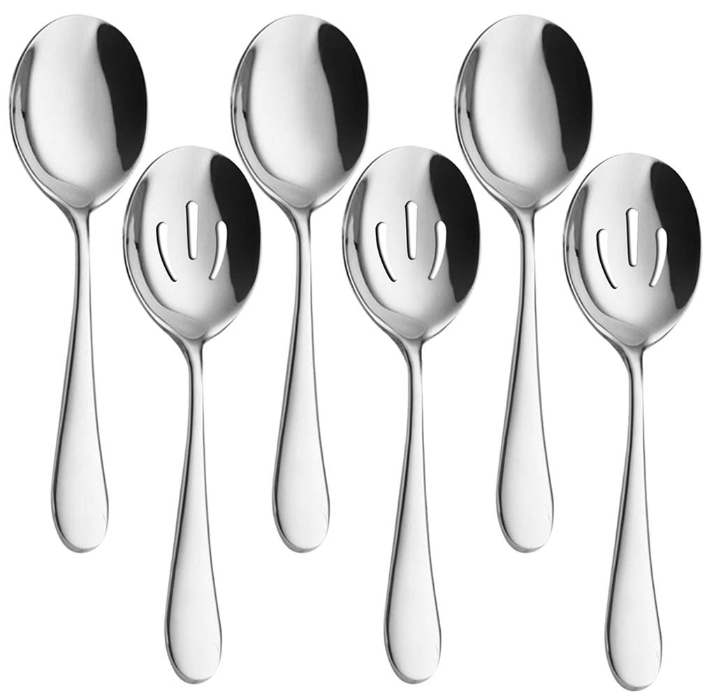 AOOSY 2 Pcs Stainless Steel Serving Utensil Set, Long Handle Serving Spoons