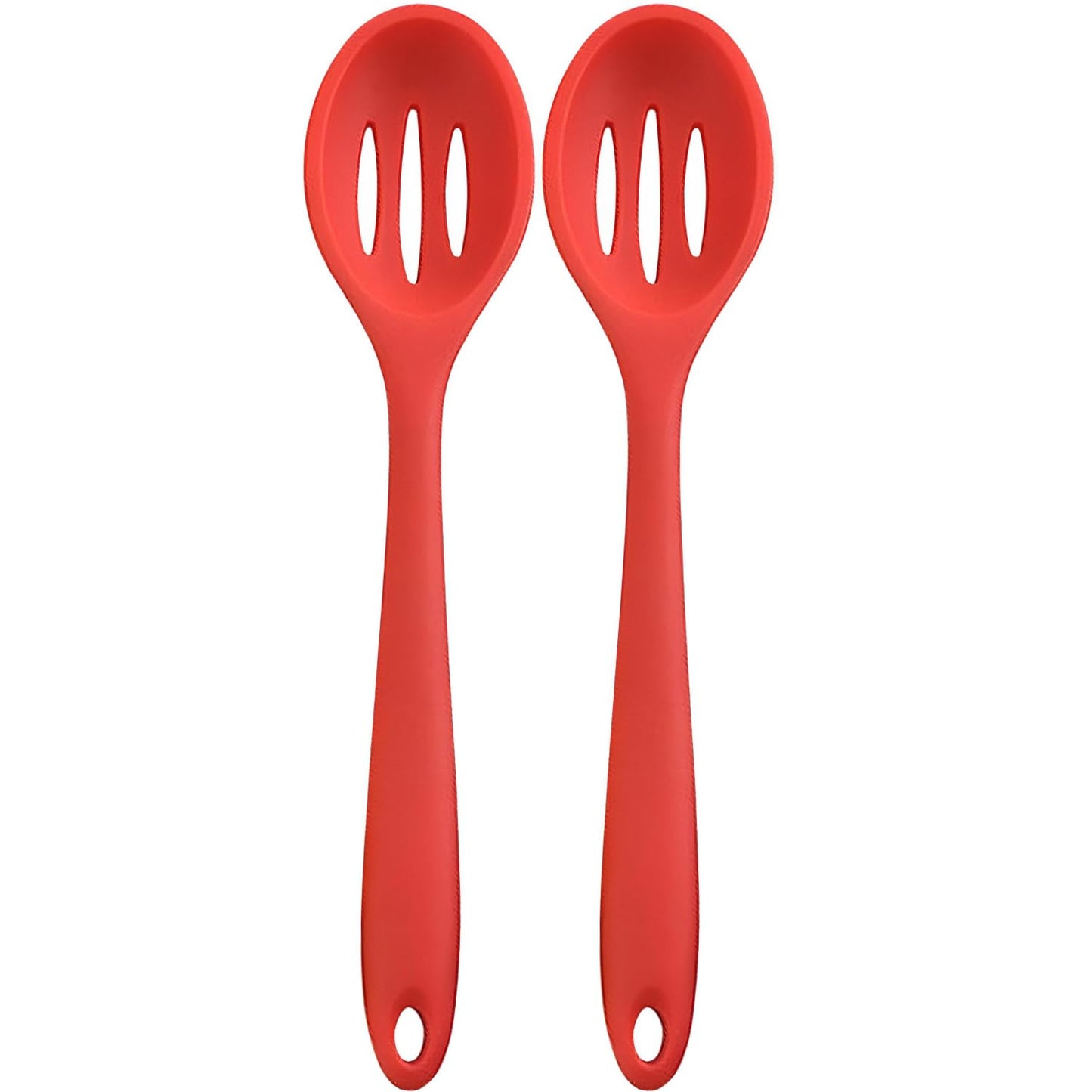 4 Pieces Silicone Slotted Spoons,Nonstick Mixing Serving Spoons for Kitchen Cooking Bake Stir Draining Tool