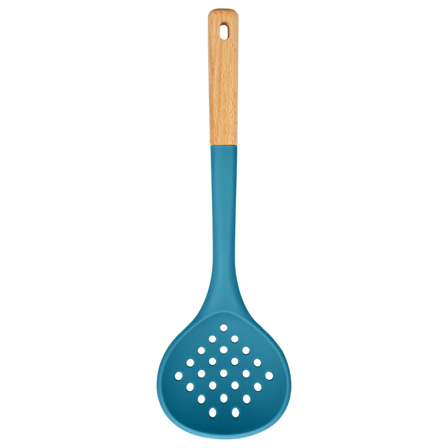Badiano Silicone Kitchen Ladle Strainer, Large Slotted Spoon,13", Khaki