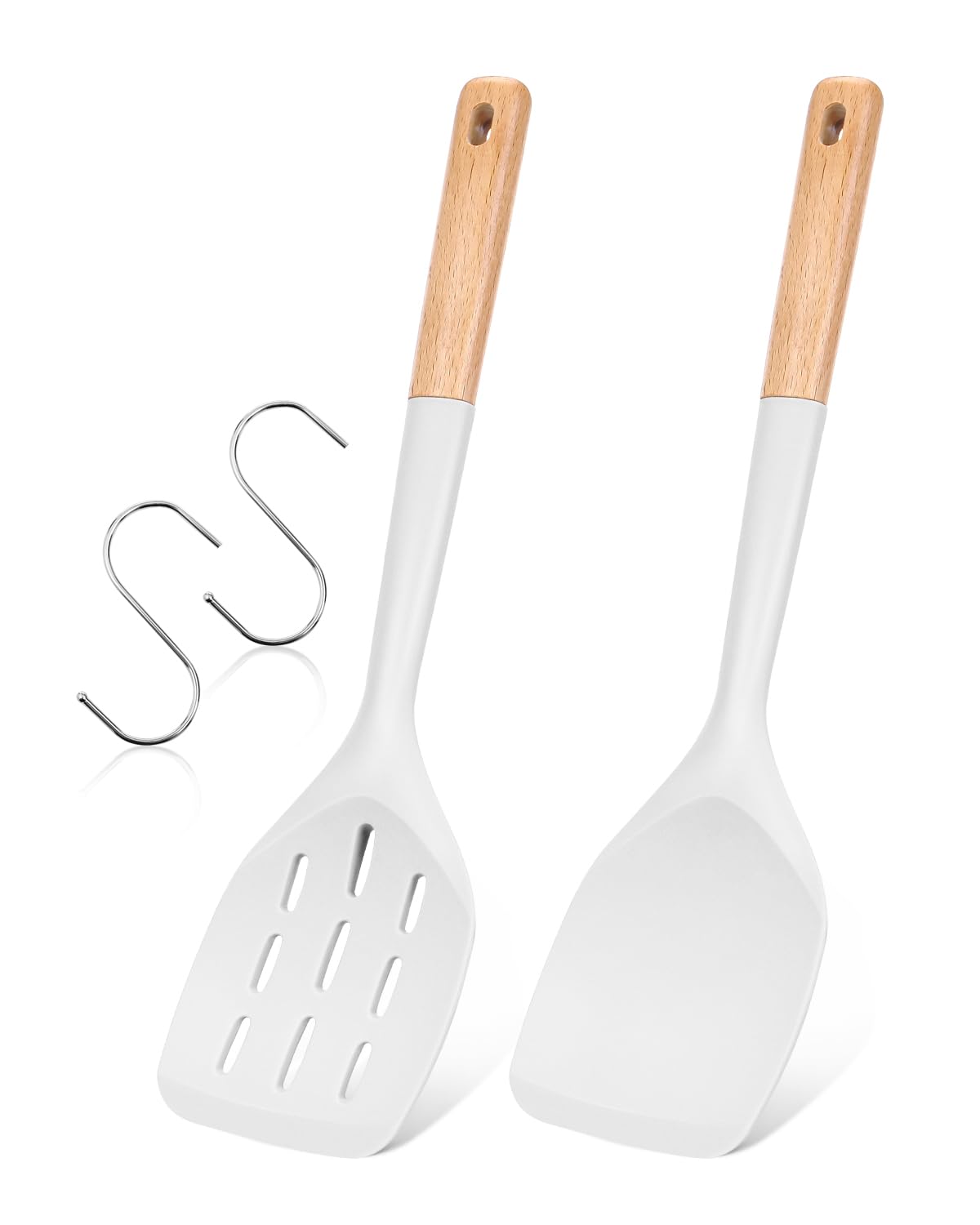 Badiano Silicone Spatula, Non Stick Turner for Cooking, Food Grade, Khaki