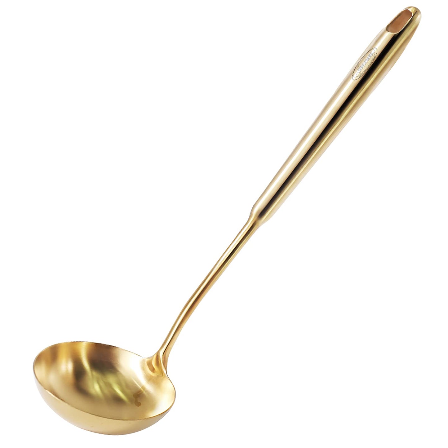 Newness Soup Ladle, [Rustproof, Heat Resistance, Integral Forming] Resilient 304 Stainless Steel Soup Spoon with Vacuum Ergonomic Round Handle, Cooking Spoon for Kitchen, 13.7 Inches