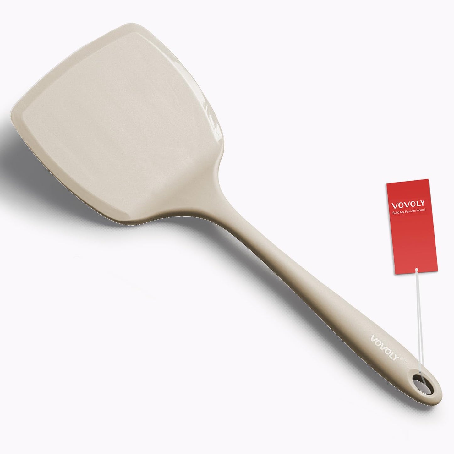 Silicone Pancake Spatula Turner with Lengthened Handle, Heat Resistant Cooking Spatulas for Nonstick Cookware, Large Flexible Kitchen Utensils BPA Free Rubber Flipper for Egg, Pancake, Fish, Burger