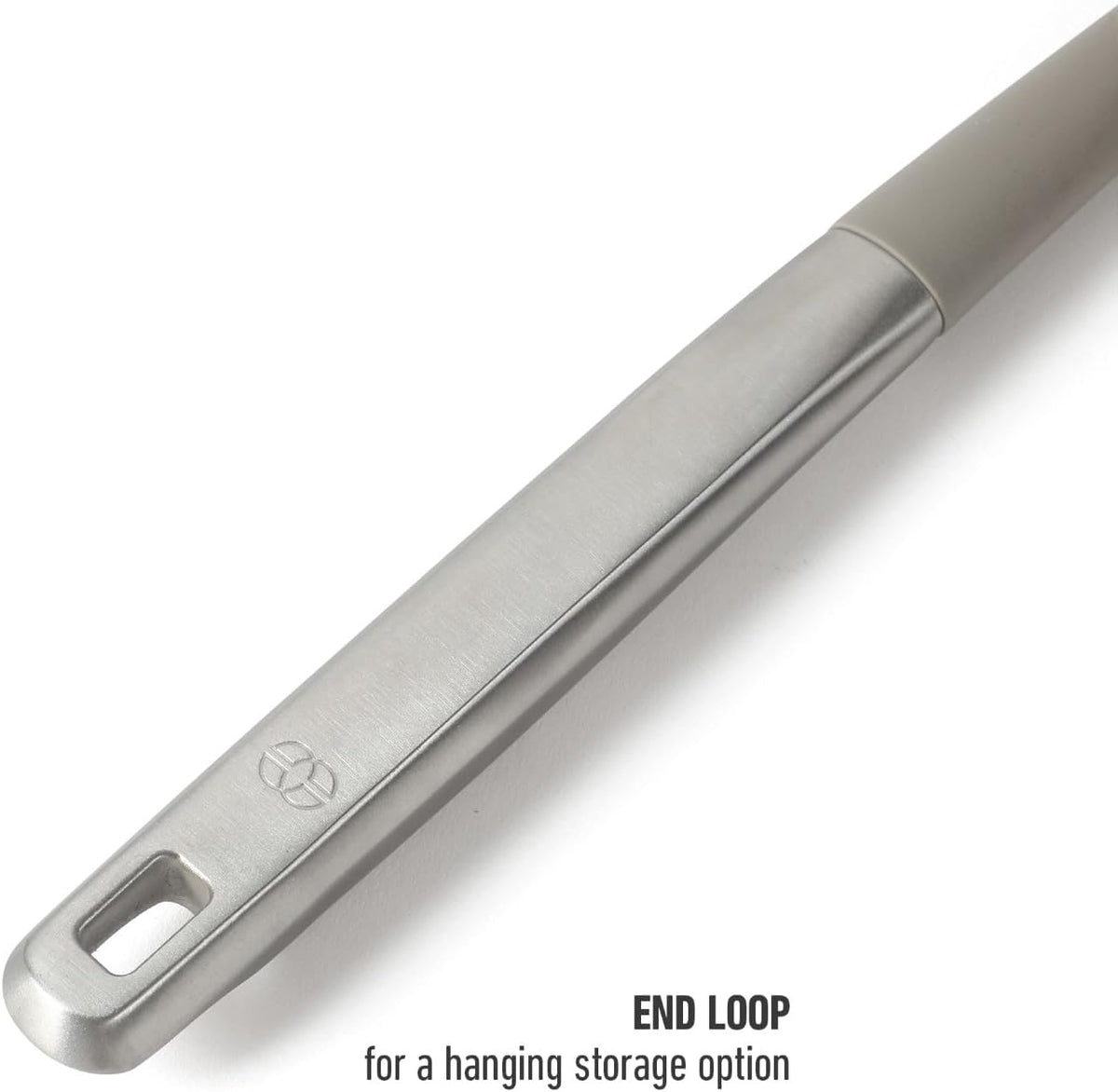 Calphalon Prime Solid Turner, Cooking Spatula, Kitchen Spatula, Stainless Steel Turner with Taupe Silicone Head High-Heat Resistant for Nonstick Cookware, Ergonomic Handle for Easy Turning