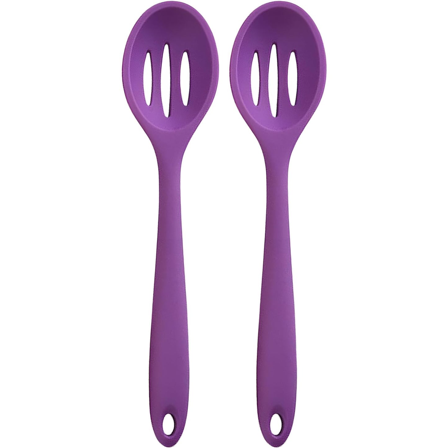 4 Pieces Silicone Slotted Spoons,Nonstick Mixing Serving Spoons for Kitchen Cooking Bake Stir Draining Tool