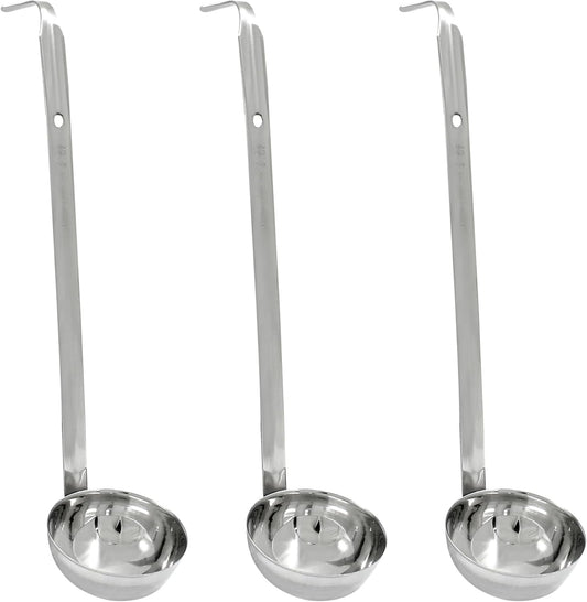 Piutouyar 3 Pcs 3 oz Soup Ladle Set with Long Hooked Handle