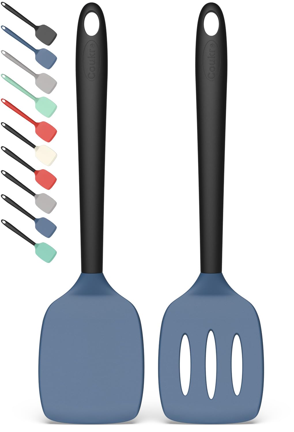 Coukre 2 Pack Silicone Spatula Set,High Heat Resistant, BPA-Free
