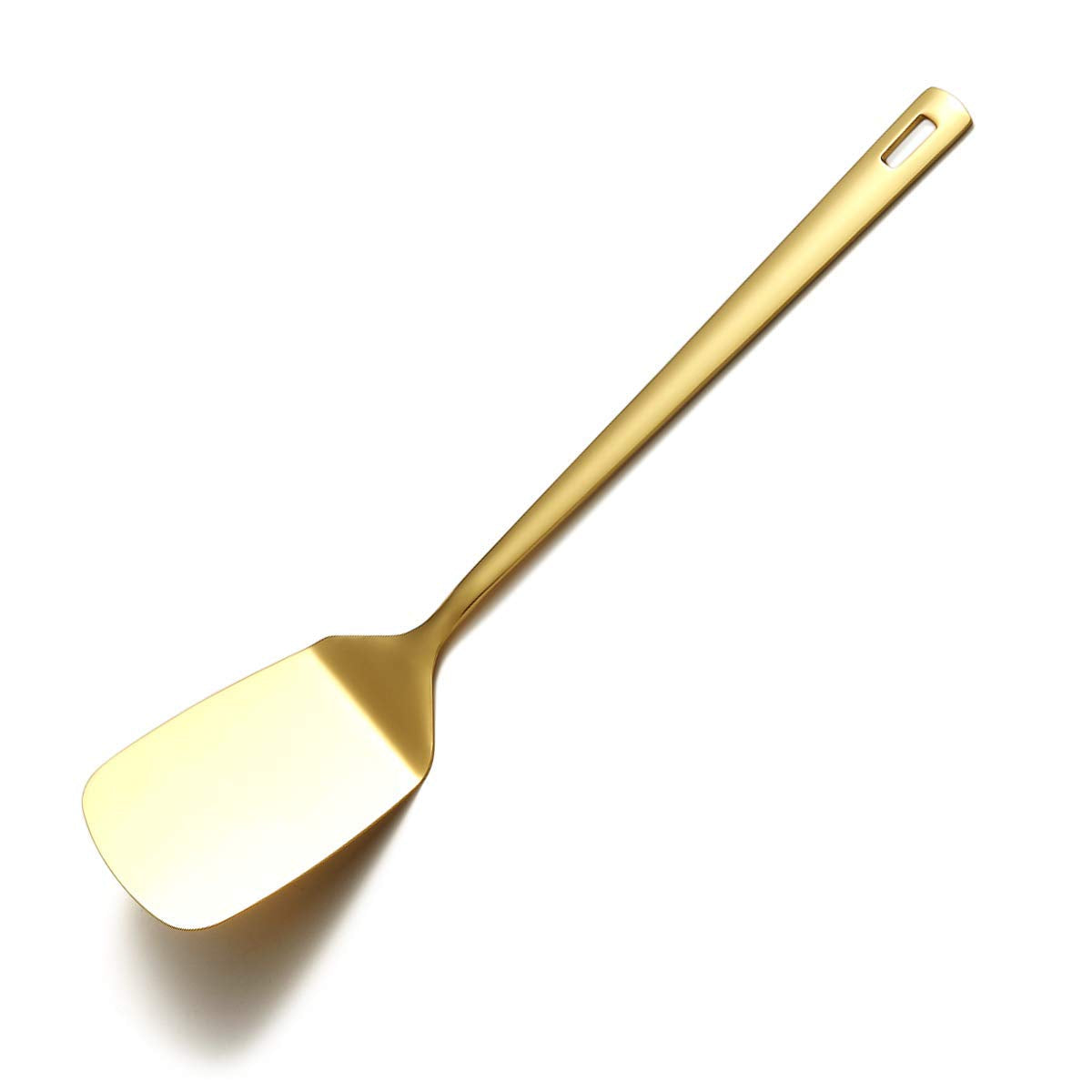 Gold Cooking Spoon, Berglander Stainless Steel Slotted Spoon Titanium Gold Plating, Kitchen Serving Basting Spoon For Cooking, Dishwasher Safe, Easy to Clean
