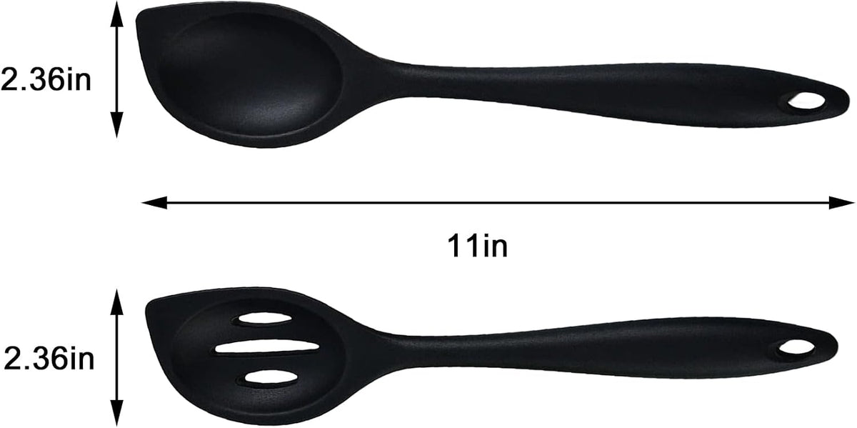 Silicone Cooking Spoon, Slotted Spatula Spoon for Nonstick Cookware