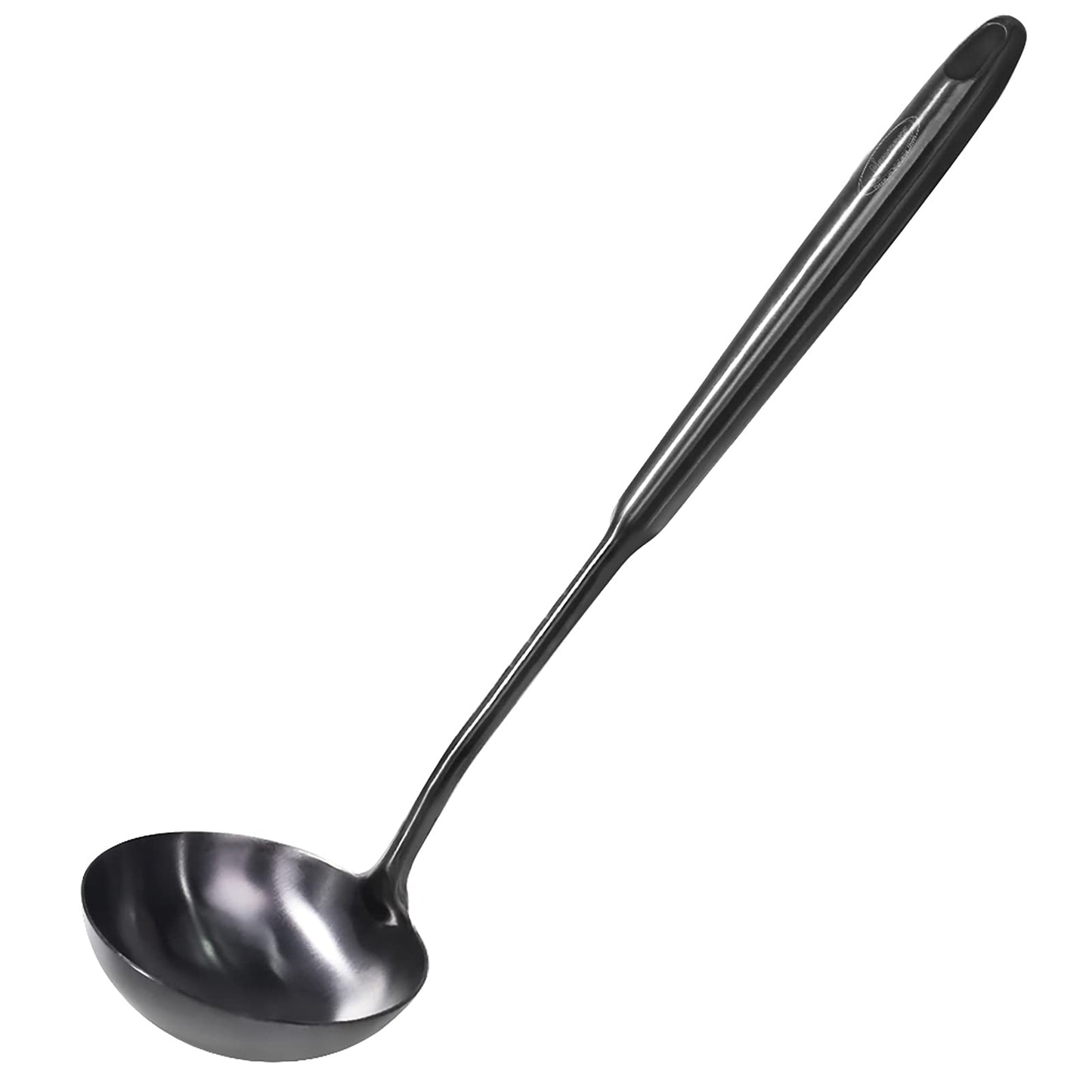 Newness 2 Pack Soup Ladle, [Rustproof, Heat Resistance, Integral Forming] Resilient 304 Stainless Steel Soup Spoon with Vacuum Ergonomic Round Handle, Cooking Spoon for Kitchen, 13.7 and 11.6 Inches