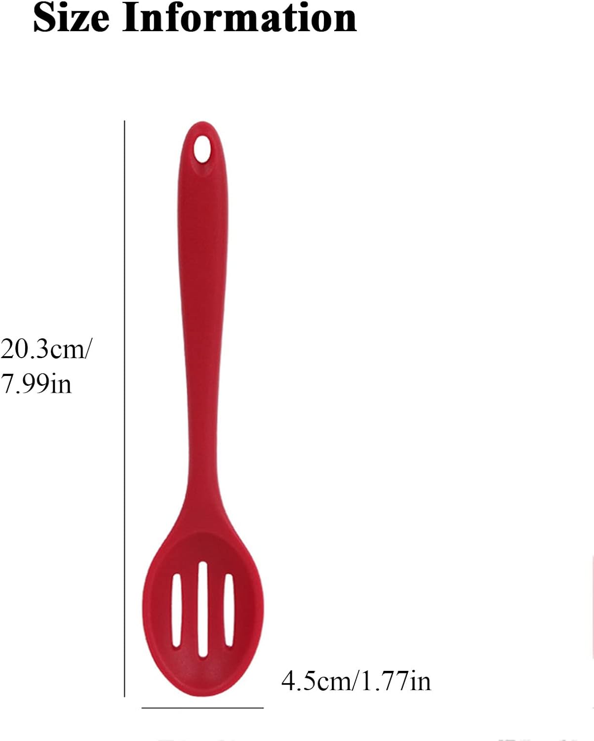 4 PCS Colorful Silicone Serving Spoons - Small Slotted Spoons for Straining Oil, Juices & Serving