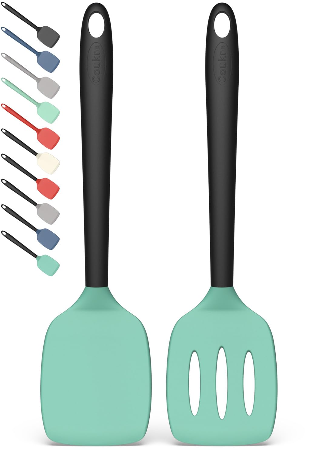 Coukre 2 Pack Silicone Spatula Set,High Heat Resistant, BPA-Free