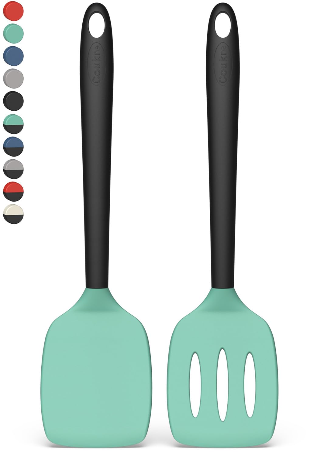 Coukre 2 Pack Silicone Spatula Set,High Heat Resistant, BPA-Free