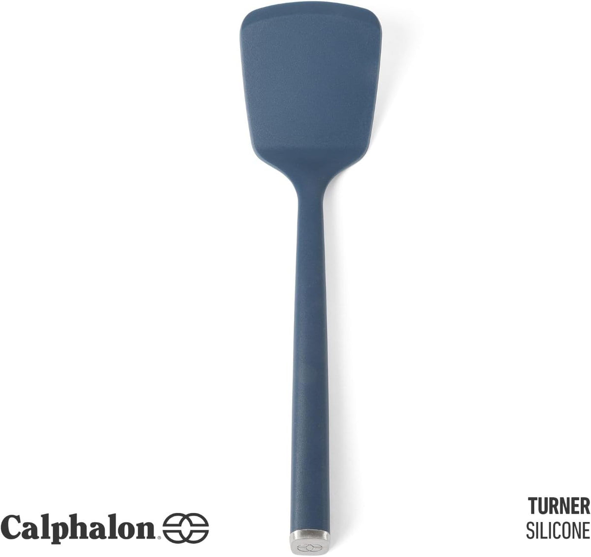 Calphalon Edge Silicone Turner, Flexible Silicone Cooking Spatula with Reinforced Core, Heat-Resistant Nonstick-Safe Turner for Flipping & Cooking, Navy