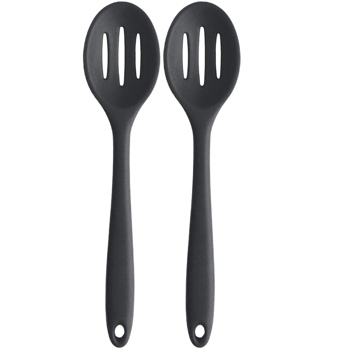4 Pieces Silicone Slotted Spoons,Nonstick Mixing Serving Spoons for Kitchen Cooking Bake Stir Draining Tool