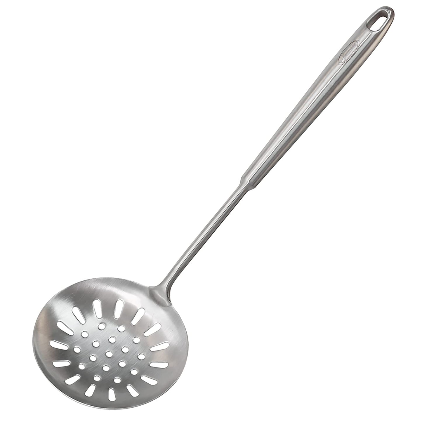 Skimmer Slotted Spoon, [Rustproof, Integral Forming, Durable] Newness 304 Stainless Steel Slotted Spoon with Vacuum Ergonomic Handle, Comfortable Grip Design Strainer Ladle for Kitchen, 14.96 Inches