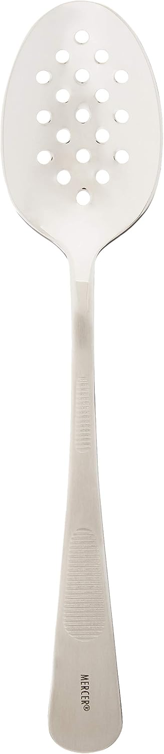 Mercer Culinary 7-8 Inch, Silver Plating Spoon, Perforated Bowl, 7 7-8-Inch, 7 7-8"