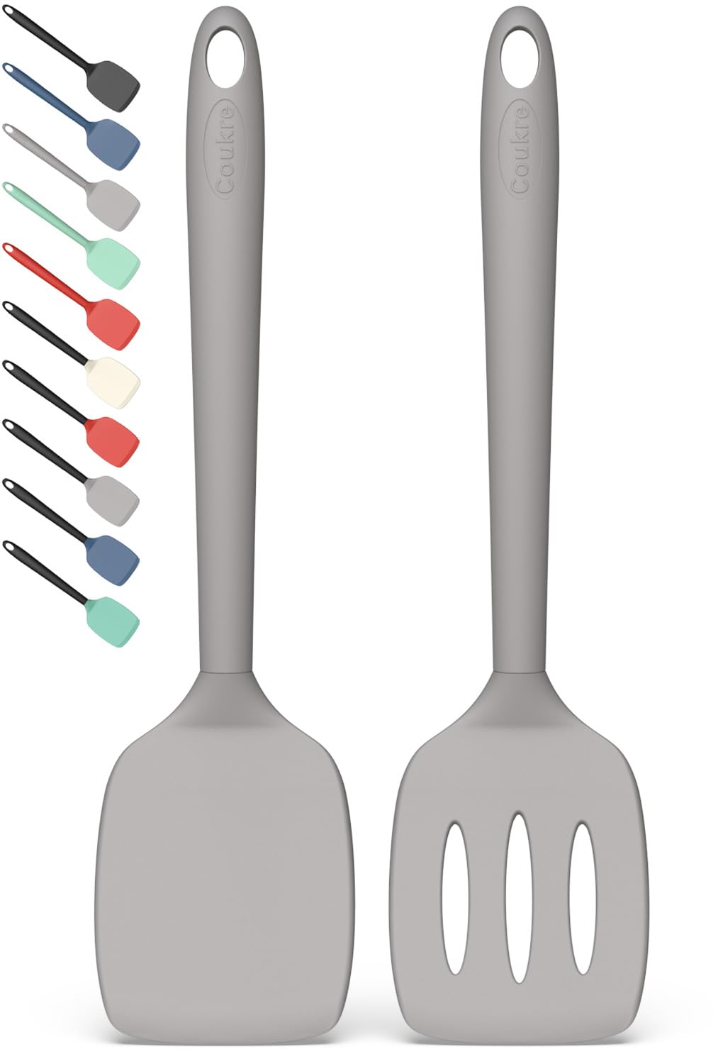 Coukre 2 Pack Silicone Spatula Set,High Heat Resistant, BPA-Free
