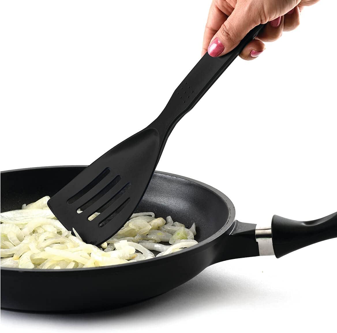 Norpro My FavoriteTM Scoop & Drain Slotted Spatula, Black,One Size Fits All