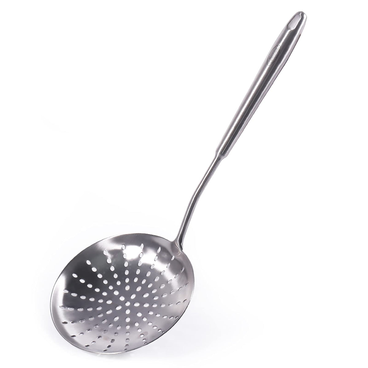 Skimmer Slotted Spoon, [Rustproof, Integral Forming, Durable] Newness 304 Stainless Steel Slotted Spoon with Vacuum Ergonomic Handle, Comfortable Grip Design Strainer Ladle for Kitchen, 14.96 Inches