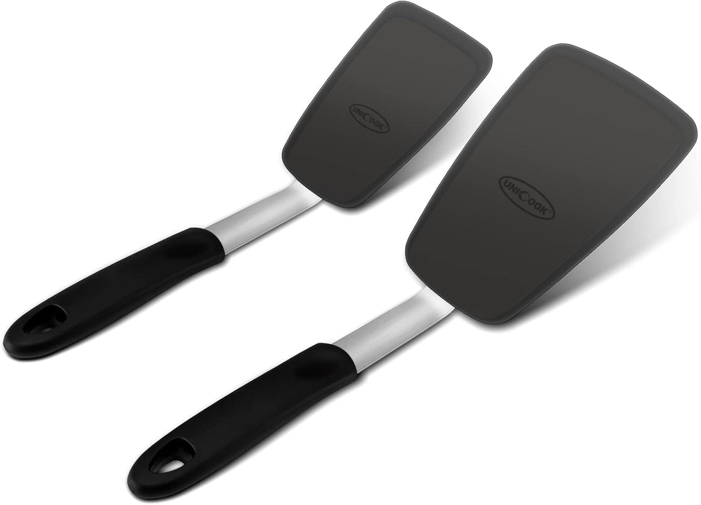 Unicook 2 Pieces Flexible Silicone Spatula Set for Kitchen Use, Food Grade